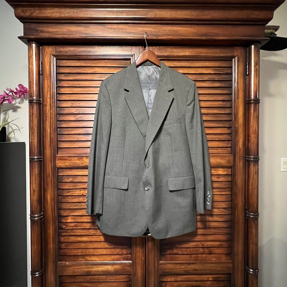 Vintage The Man's Shop Jack Taylor Mens Gray 2 Button Blazer Sport Coat Size 46R